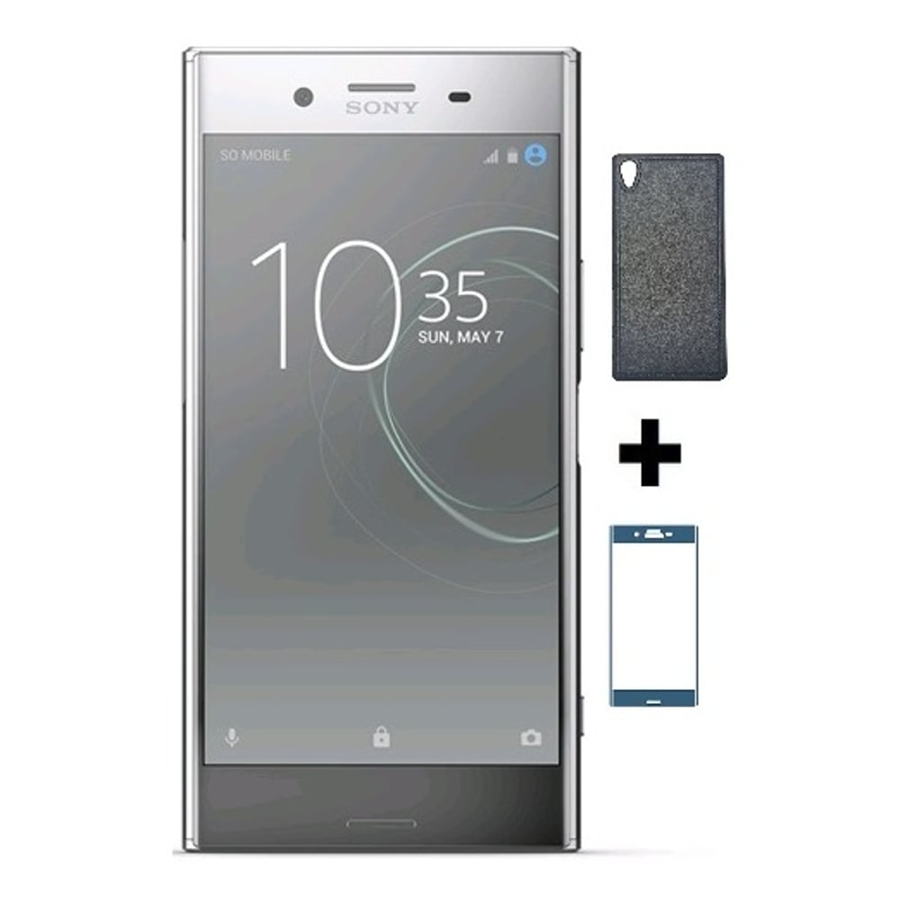 Sony Xperia XZ Premium 4G Dual Sim Smartphone 64GB Luminous Chrome + Case + Tempered Glass
