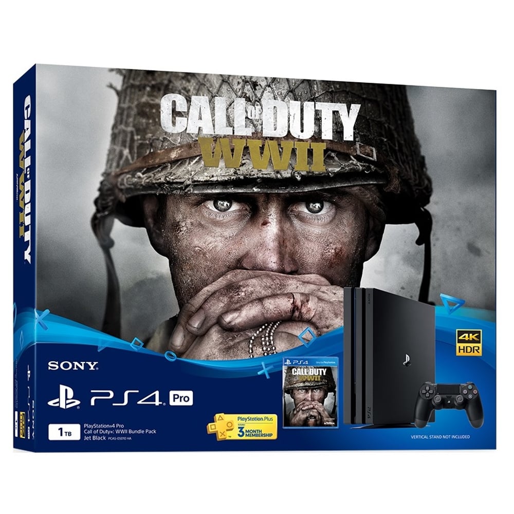 Sony PlayStation 4 Pro Console 1TB Black - Middle East Version with Call Of Duty WWII Game