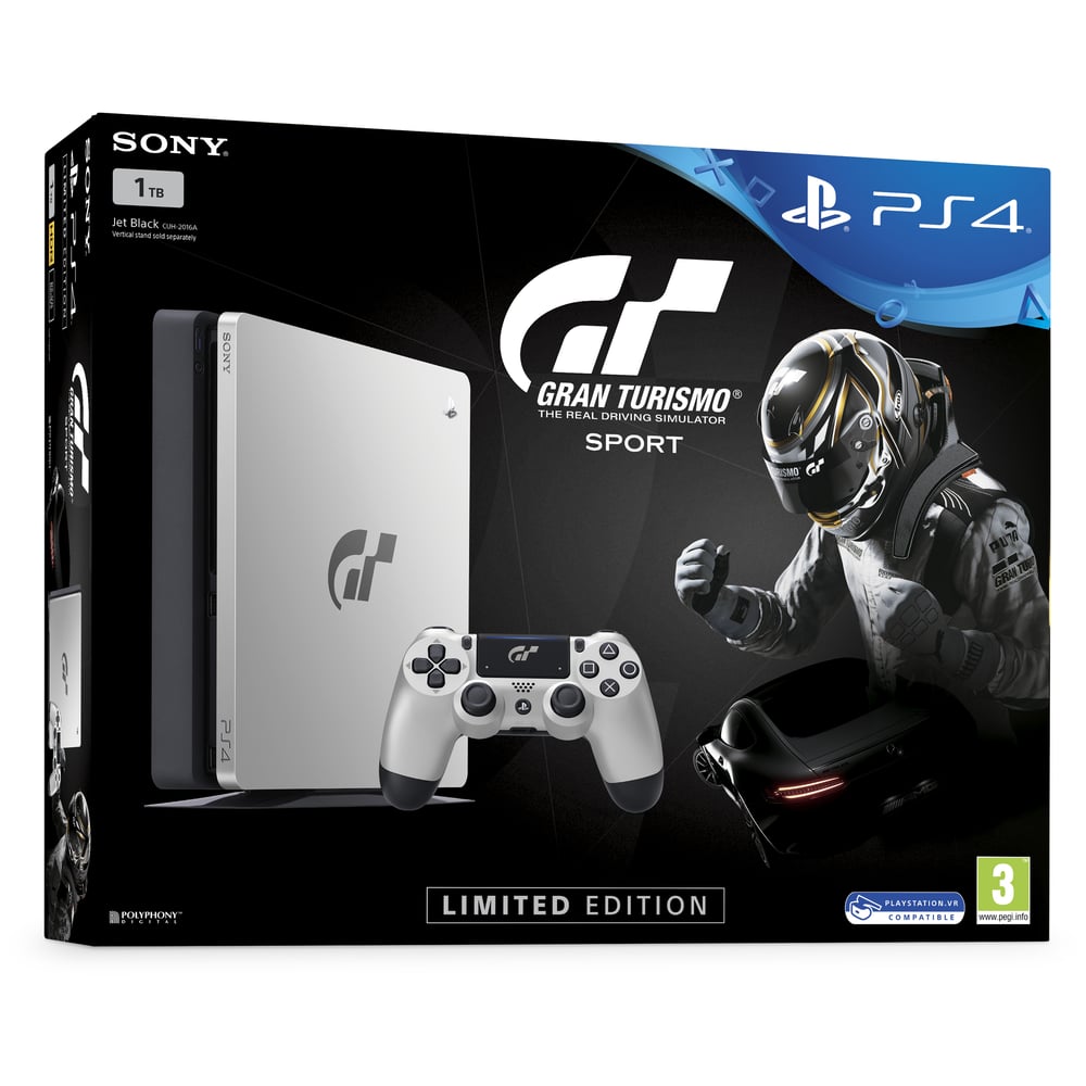 Sony PlayStation 4 Slim Console 1TB Gran Turismo Sport Limited Edition with Game Jet Black - Middle East Version