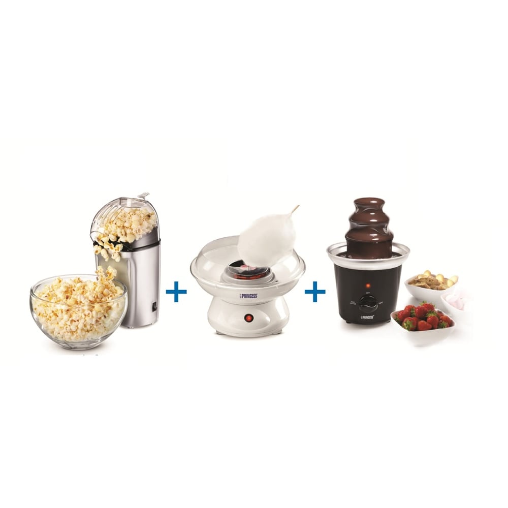Princess PRN292994 Chocolate Fountain+PRN2993 Cotton Candy+PRN292985 Popcorn Maker