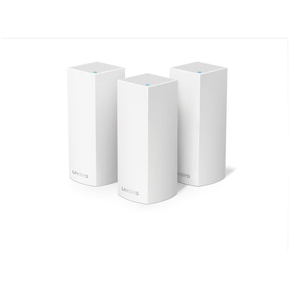 Linksys WHW0303 Velop Tri-Band AC6600 Modular Whole Home Wi-Fi Mesh System - Pack of 3 + Belkin F7D7602UK Netcam HD Wi-Fi Camera W/ Night Vision