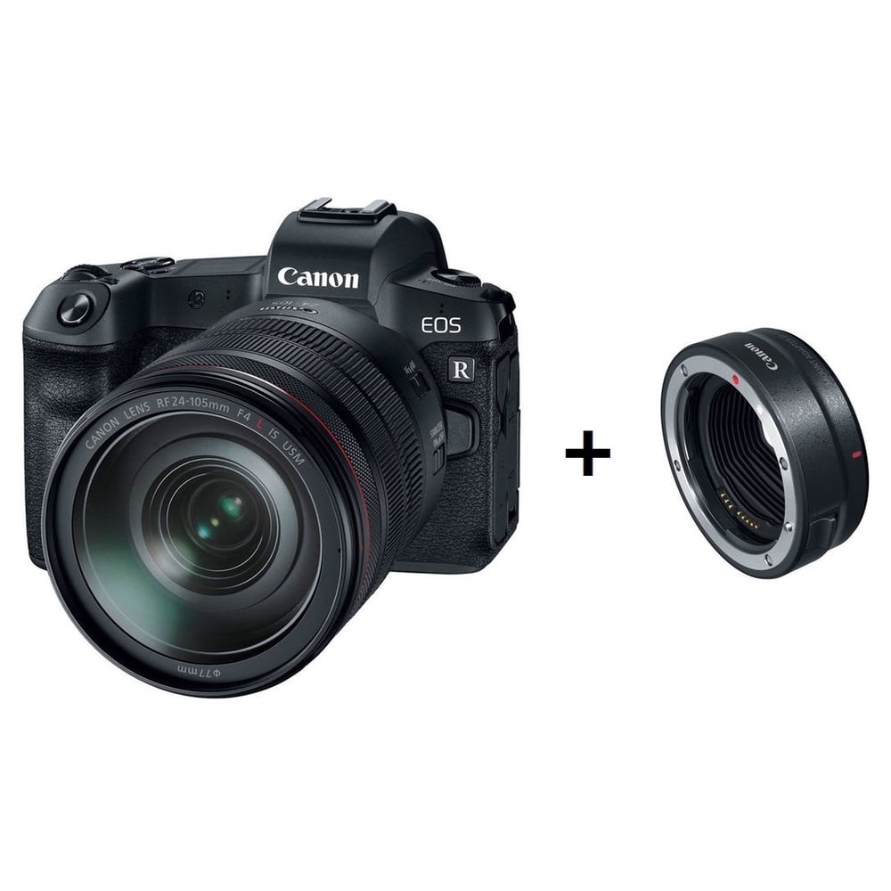Canon EOS R Mirrorless Digital Camera Black With RF 24-105mm f/4L IS USM Lens