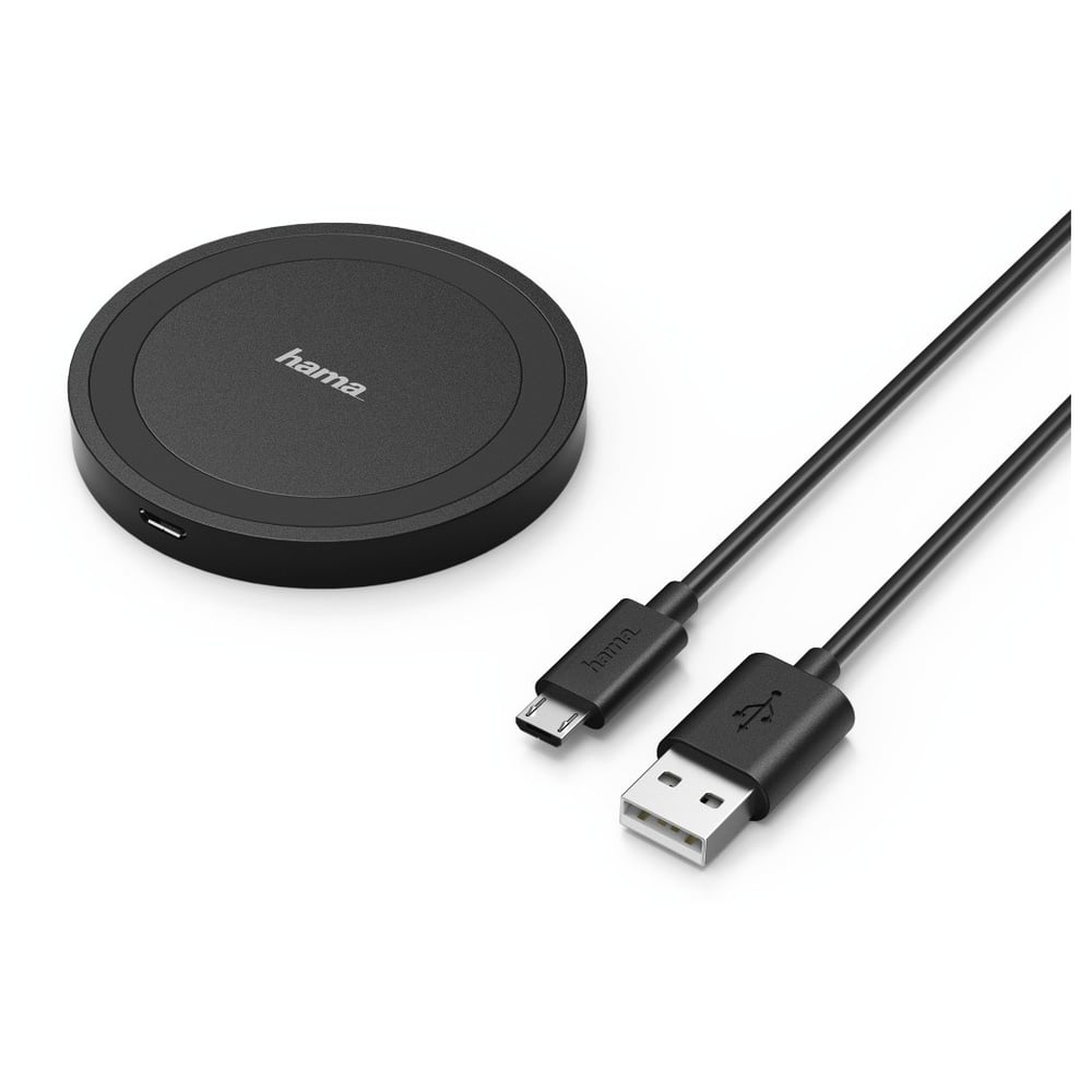 Hama 00173674 Qi Wireless Charger + 138222 Lightning Cable