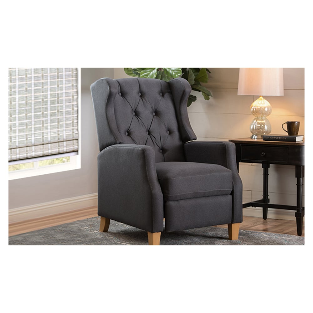 Grantham Fabric Tufted Club Chair Charcoal Grey