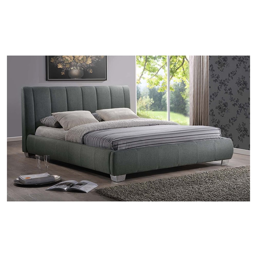 Olson Modern Platform King Bed with Mattress Grey