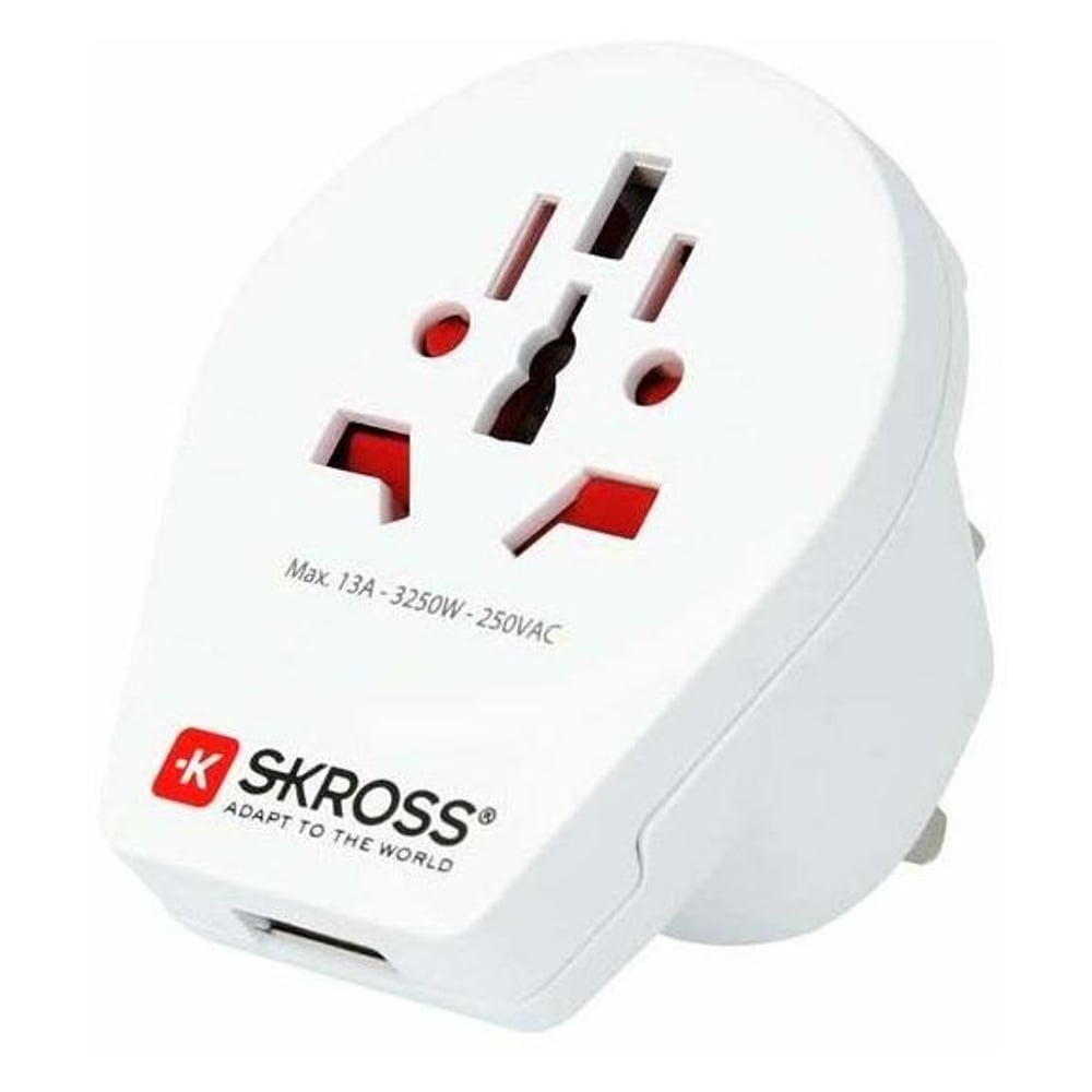 Skross 1500261 World To UK Travel Adaptor White