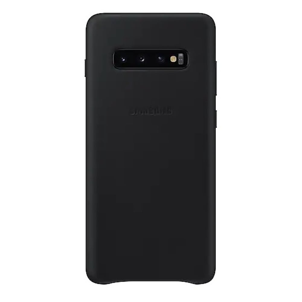 Samsung Leather Case Black For Galaxy S10 Plus