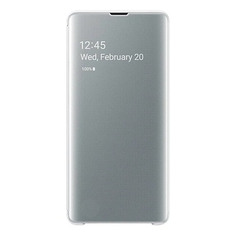 Samsung Clear View Flip Case White For Galaxy S10 Plus