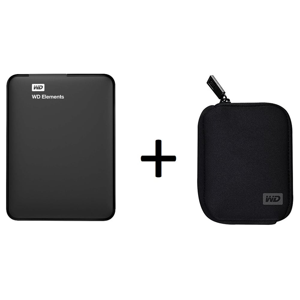 WD WDBUZG0010BBK Element 1TB HDD + WDBABKOOOONBK-ERSN Carry case