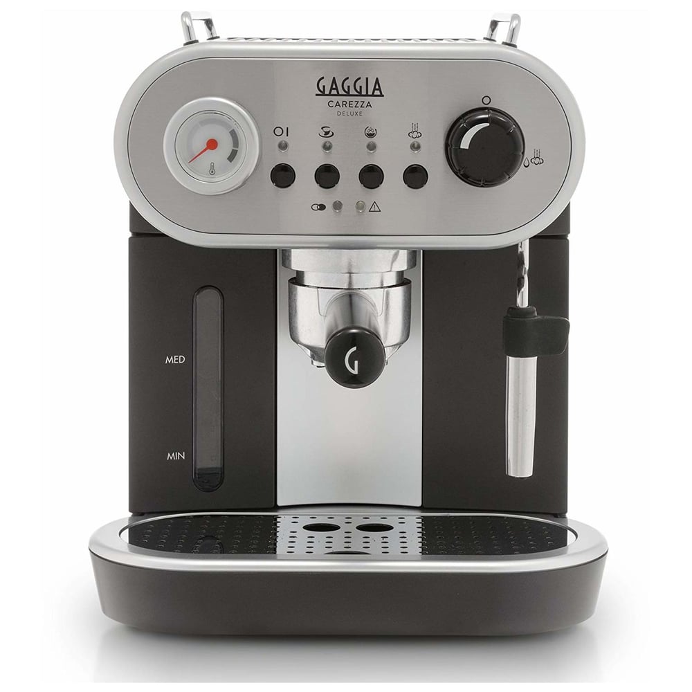 Gaggia Carezza Deluxe Pump Espresso Machine Made in Italy Black/Stainless Steel