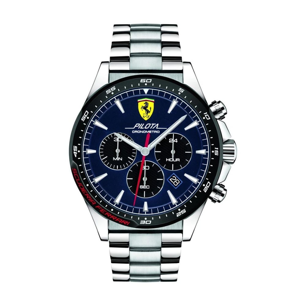 Ferrari 830598 Pilota Quartz Silver Stainless Steel Watch Men