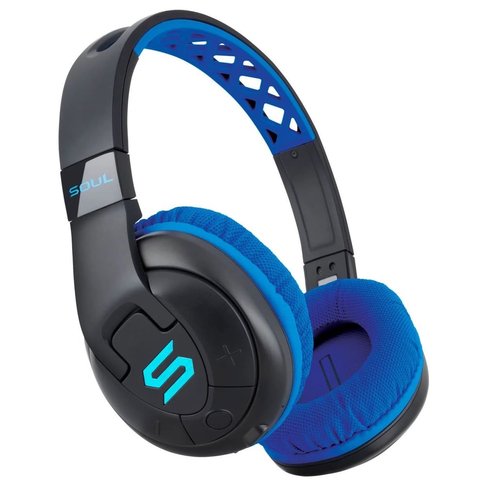 Soul SX31BU X-TRA Performance Bluetooth Over-Ear Headphones for Sports Blue