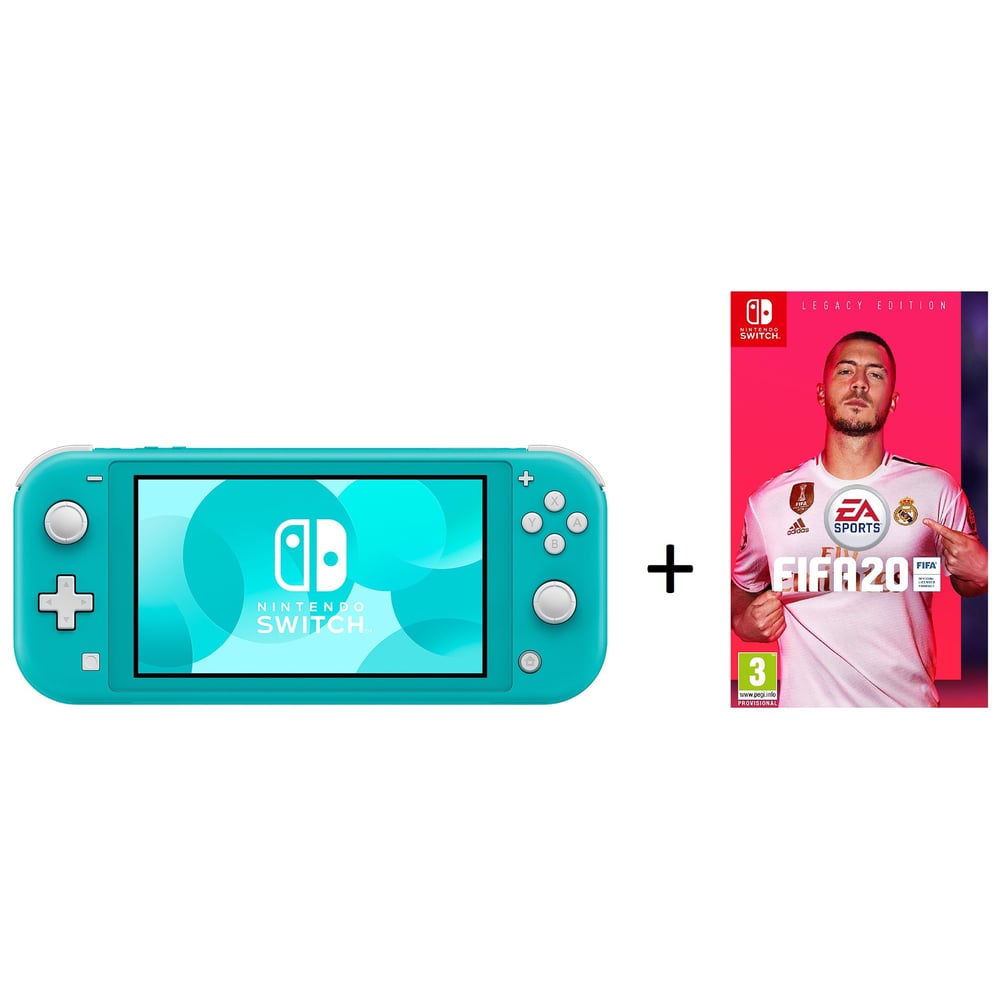 Nintendo Switch Lite 32GB Turquoise Middle East Version + FIFA 20 Legacy Edition Game