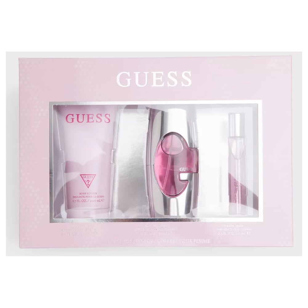 Guess PINK 3pcs 75ml EDT + Body Lotion 200ml + 15ml Mini Women Giftset