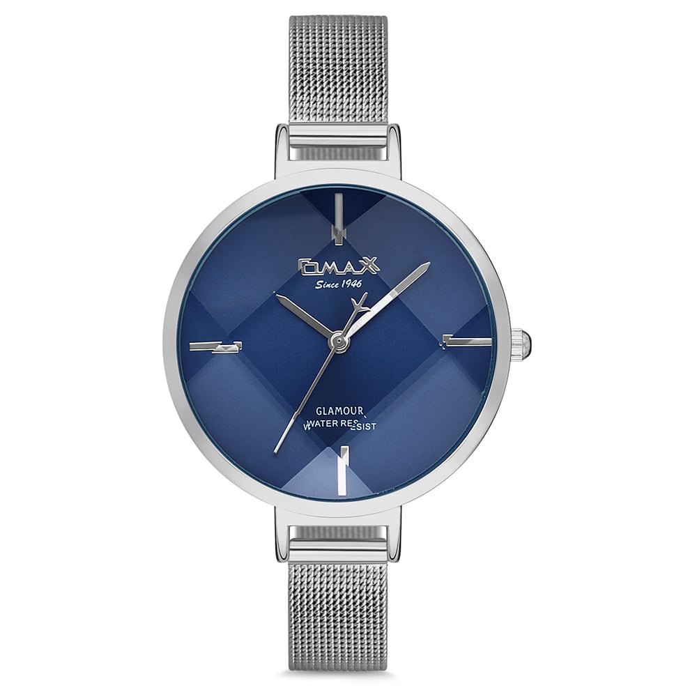 Omax Glamour Series Silver Mesh Analog Watch For Women GMA01P46I