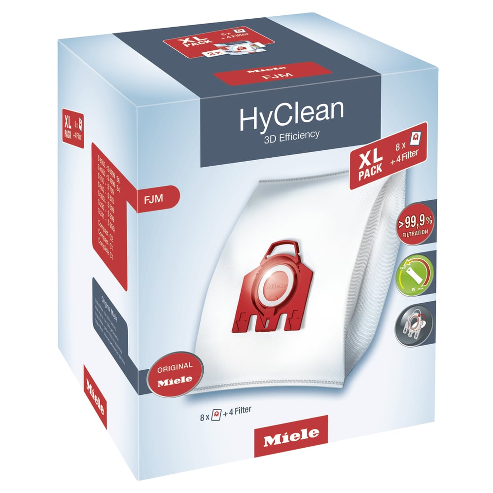 Miele XL HyClean 3D FJM dustbags - 3.5 liters (8 bags)
