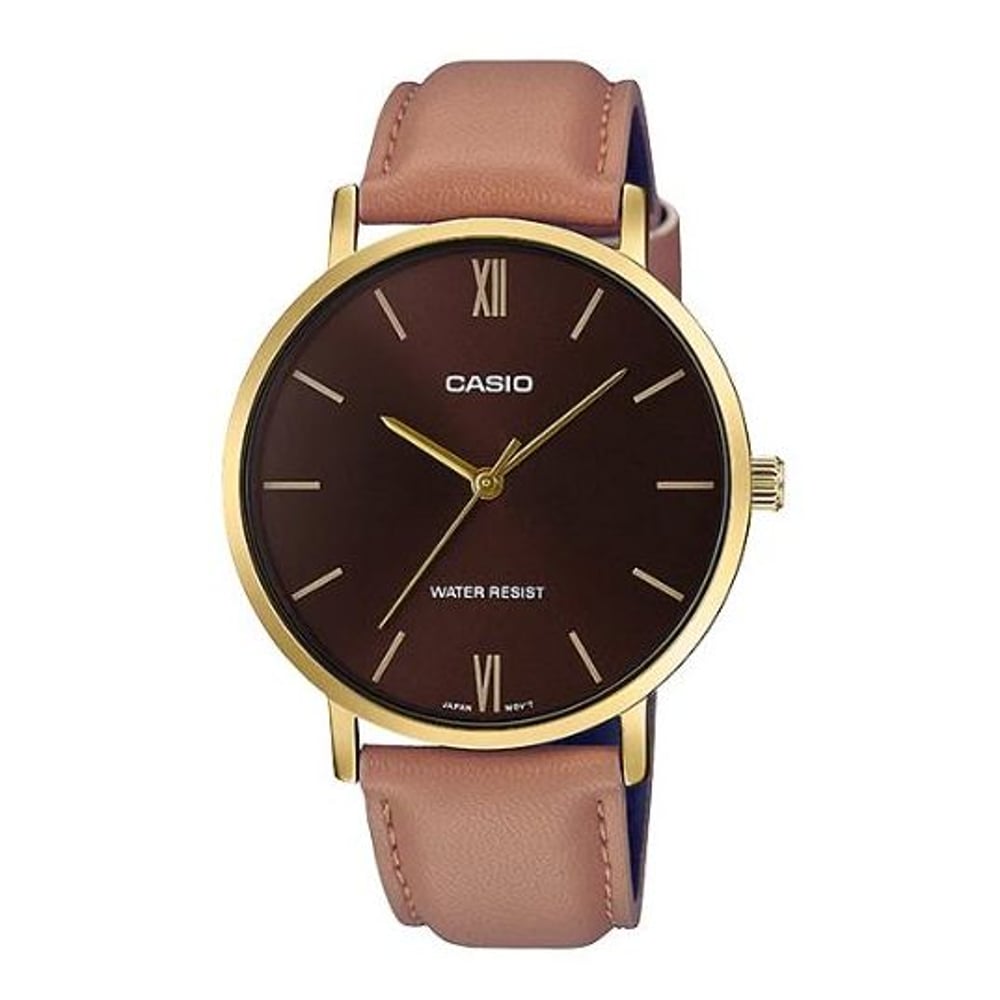 Casio Dress Leather Men Analog Watch MTP-VT01GL-5B