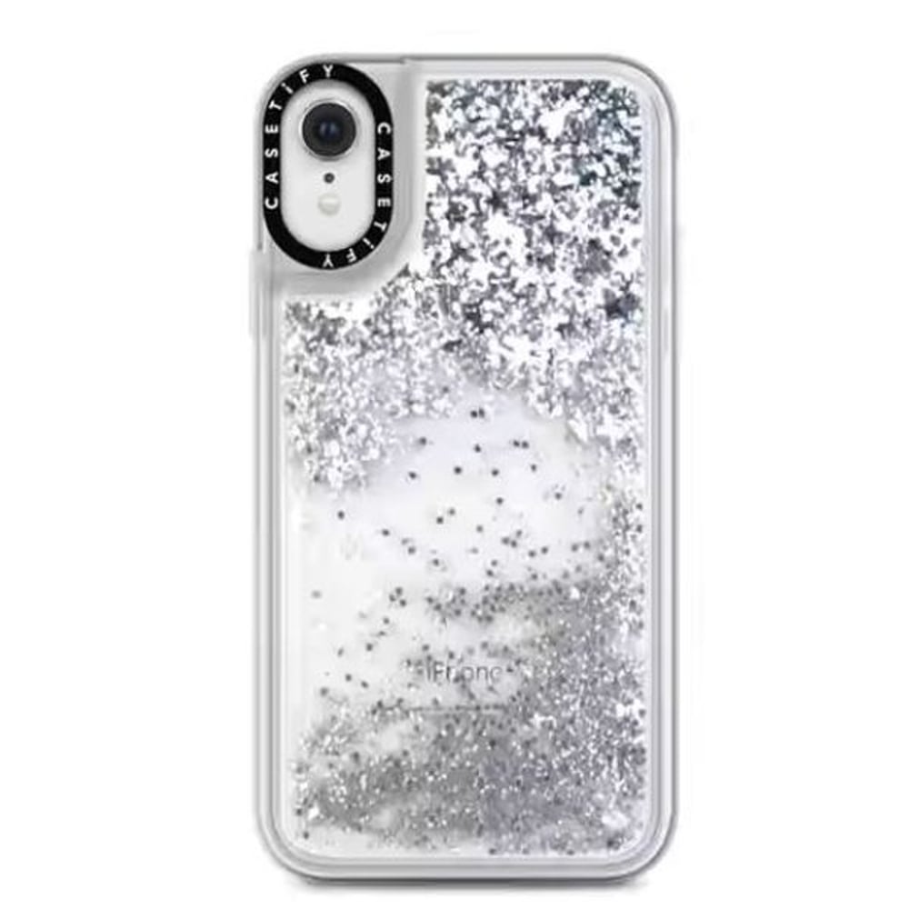 Casetify Glitter Case iPhone XR Take A Bow Silver