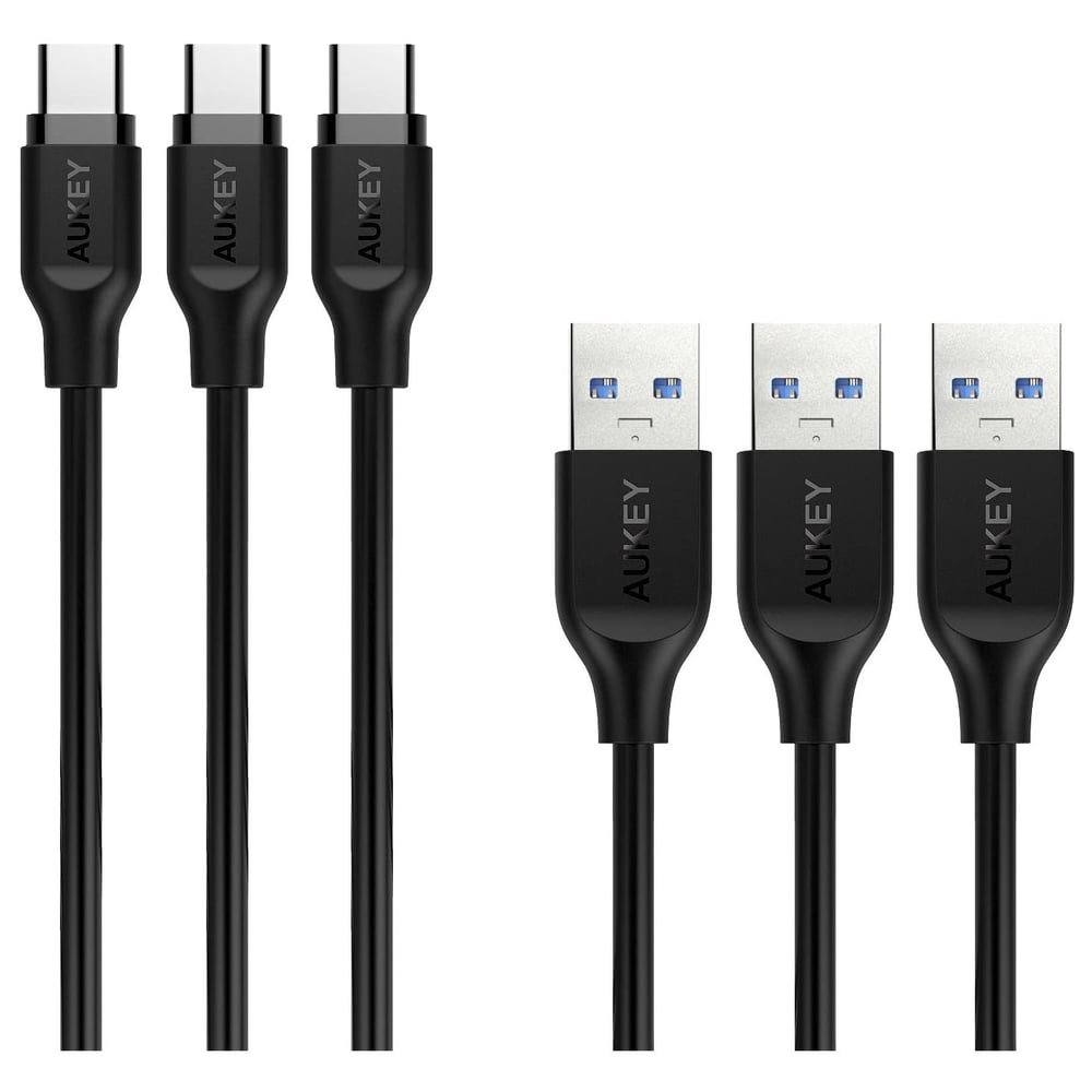Aukey CB-CMD3 USBC Cable 1M Black X 3 Pack