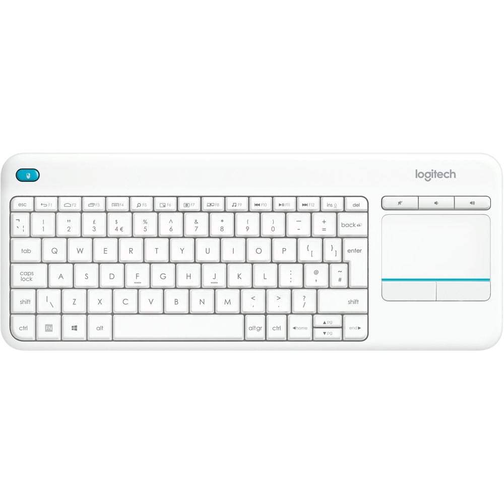 Logitech K400 Plus Wireless Keyboard With Touchpad White