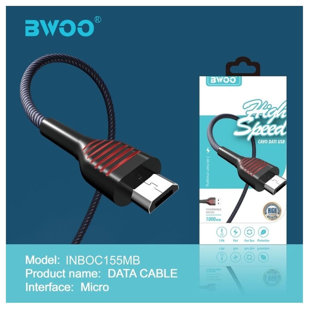 Bwoo INBOC155MB Micro USB Cable 1m Black