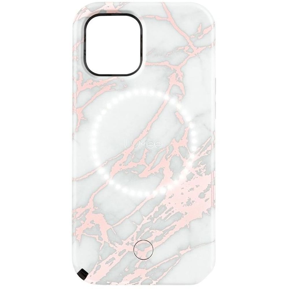 Case Mate LuMee Duo Case Rose Metallic White Marble For iPhone 12Pro