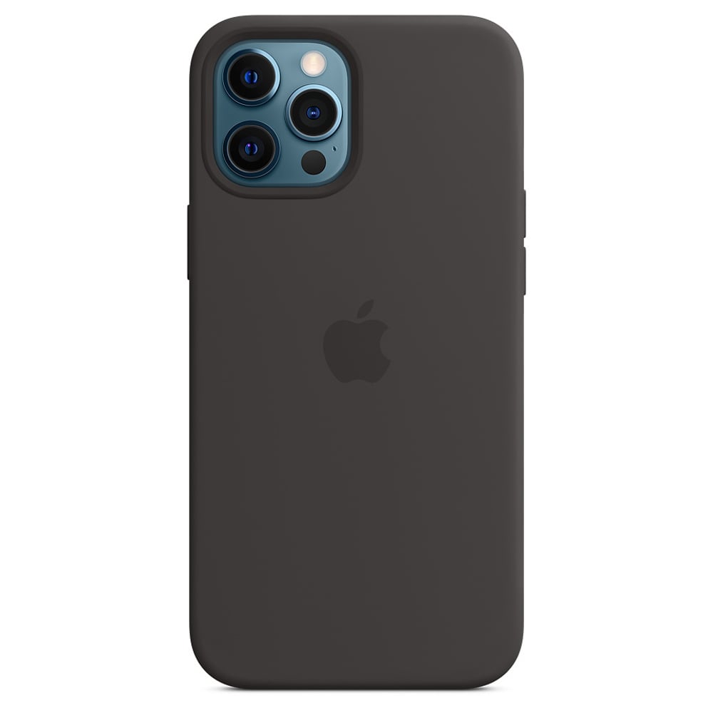 غطاء حماية من السيليكون لجهاز أبل  iPhone 12 Pro Max  يدعم شاحن ميجسيف  -  أسود  (MHLG3ZM/A)