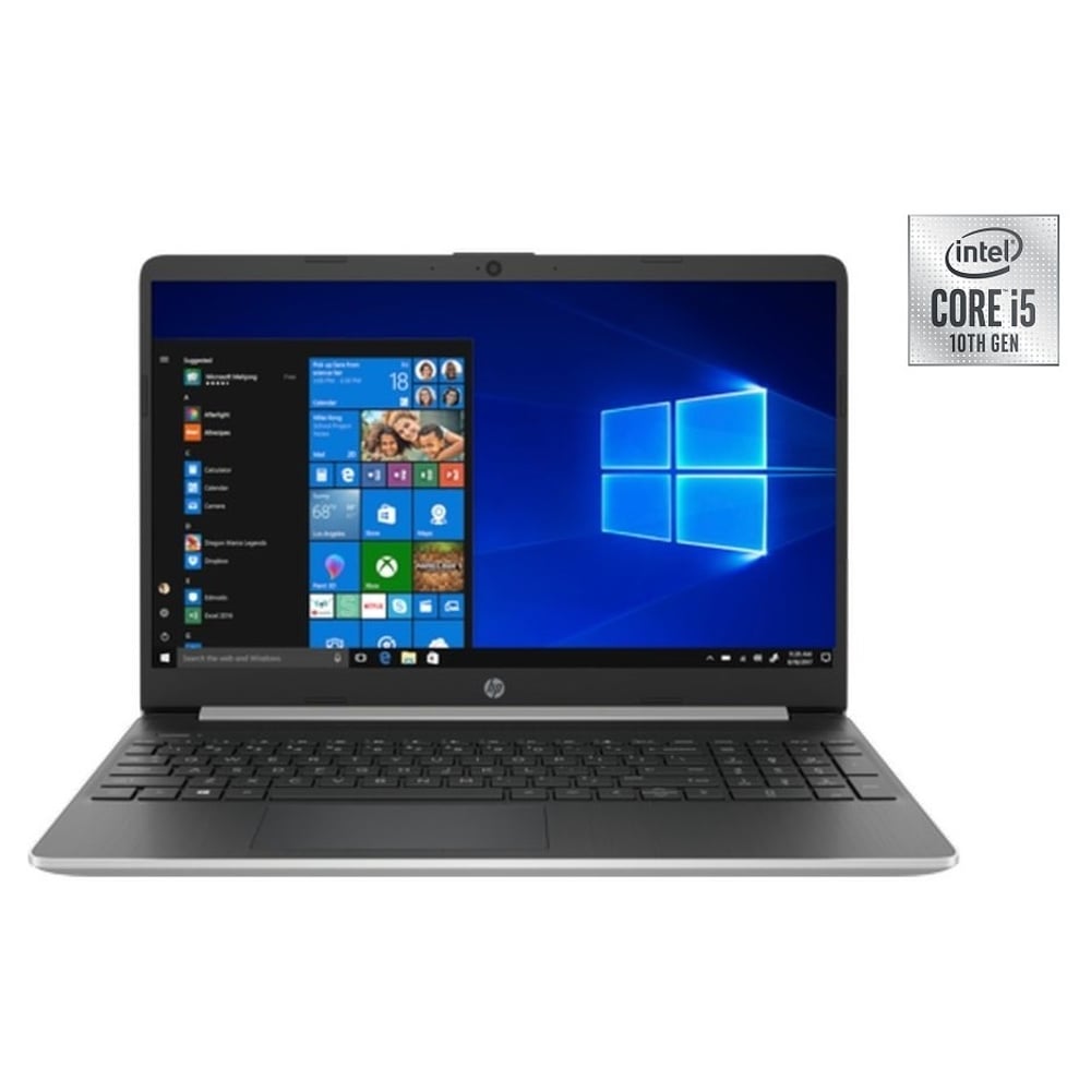 HP (2019) Laptop - 10th Gen / Intel Core i5-1035G1 / 15.6inch FHD / 256GB SSD / 8GB RAM / Shared Intel UHD Graphics / Windows 10 / English & Arabic Keyboard / Natural Silver / Middle East Version - [15S-FQ1002NE]