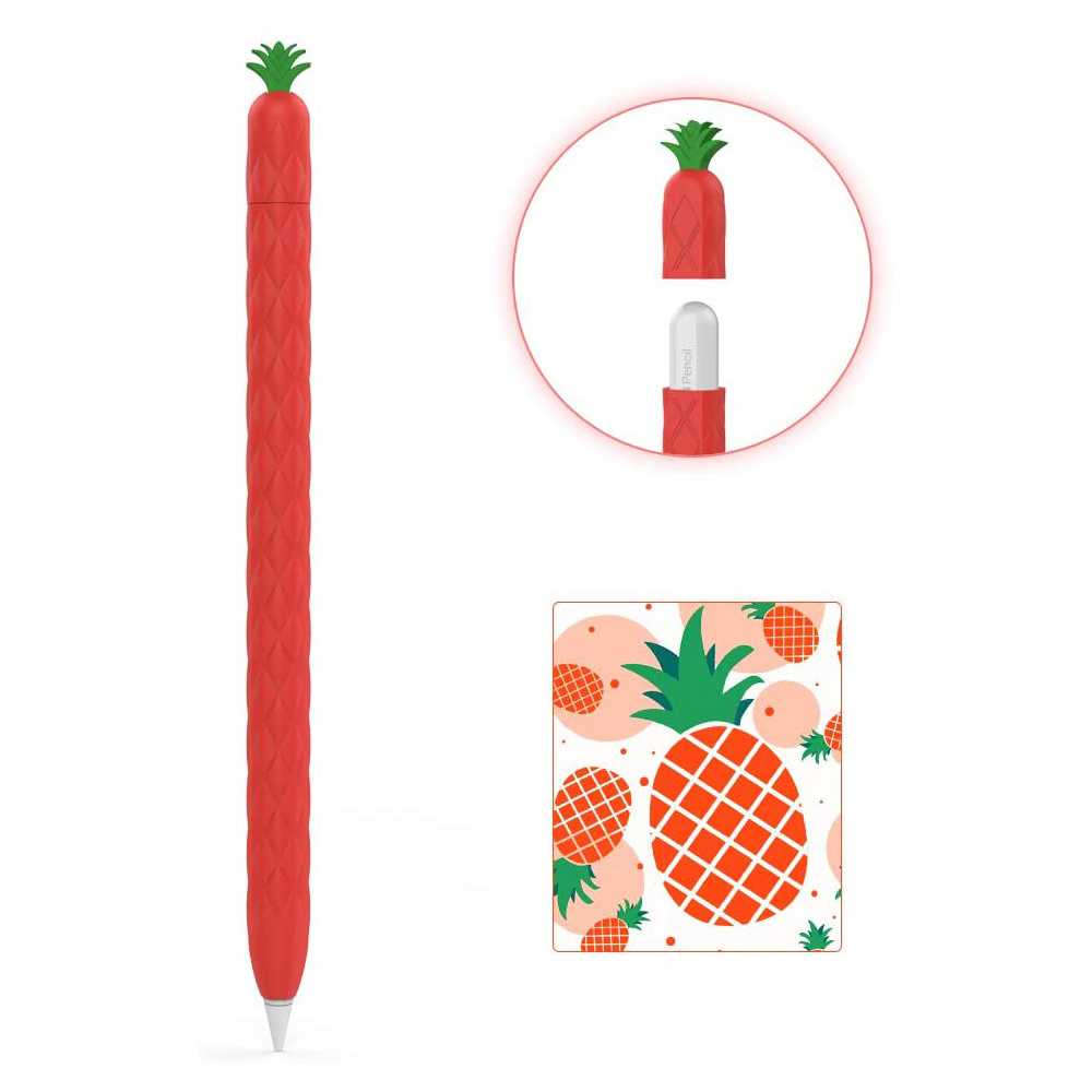 AhaStyle Summer Pineapple Molding Case for Apple Pencil 2nd Gen (Red)