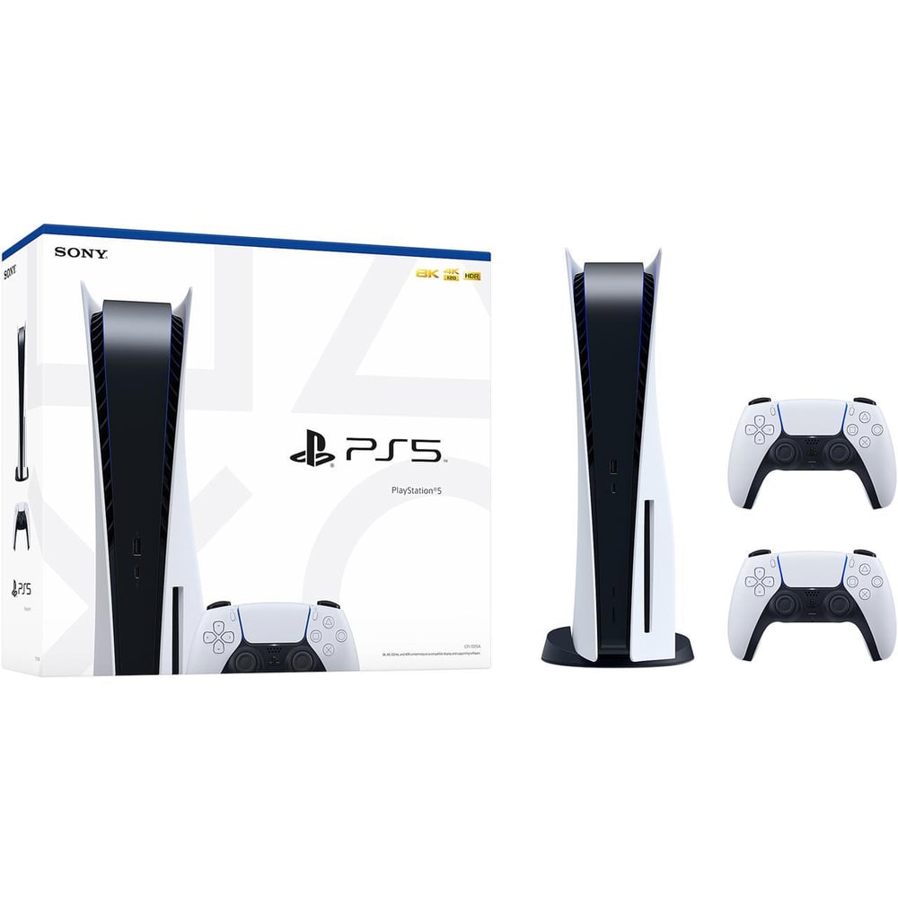 Sony PlayStation 5 Console (CD Version) White with Extra Dualsense Controller - International Version