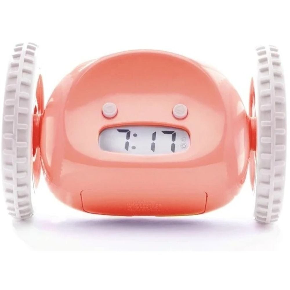 Clocky Alarm Clock On Wheels Pink