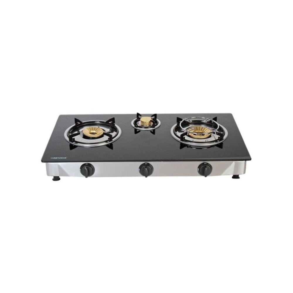 NEVICA 3-Burner Glass Top Gas Stove NV-847GS Black