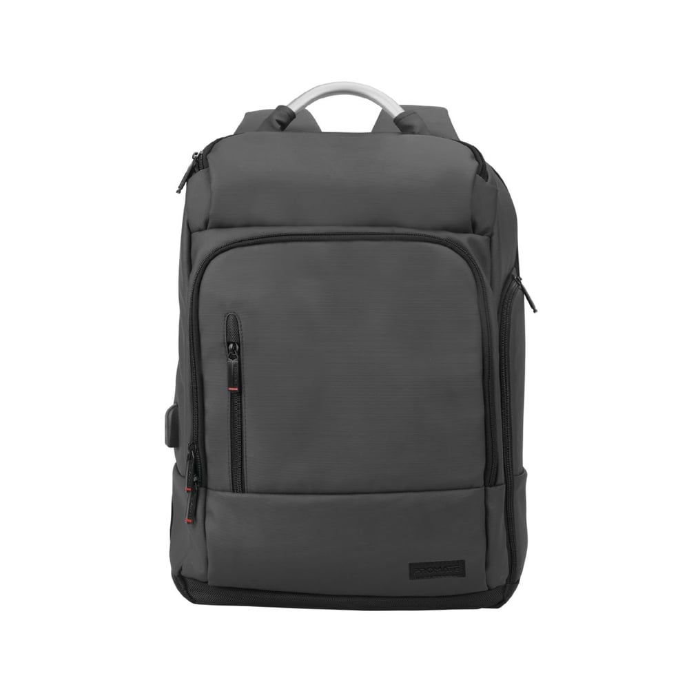 Promate 17.3 Inch Laptop Backpack with Secure Pockets,Water-Resitant,USB Charging Port,TrekPack-BP Black