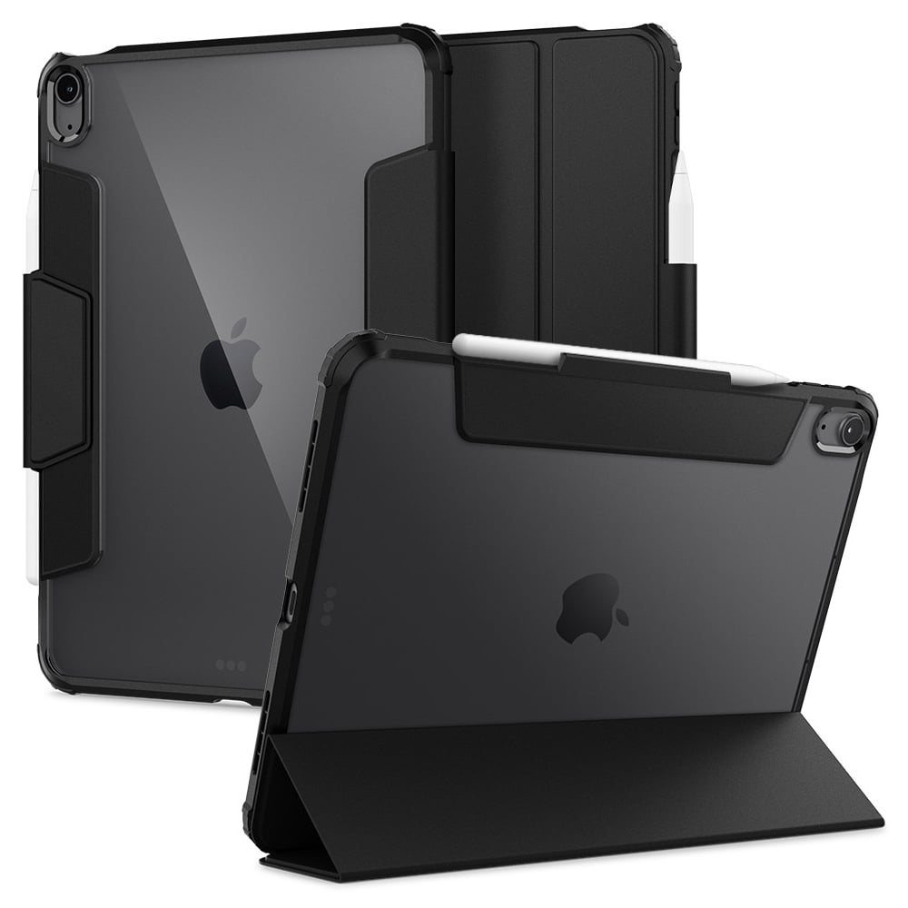Spigen Ultra Hybrid Pro designed for iPad Air 5 case cover (2022) 10.9 inch 5th Generation and iPad Air 4th Generation case (2020) with Pencil Holder - Black