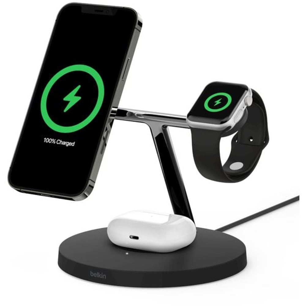 Belkin Boost Charge Pro MagSafe 3-in-1 Wireless Charger Black