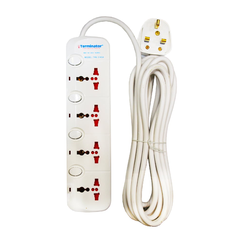 Terminator 4 Way Power Extension Socket 5Meter