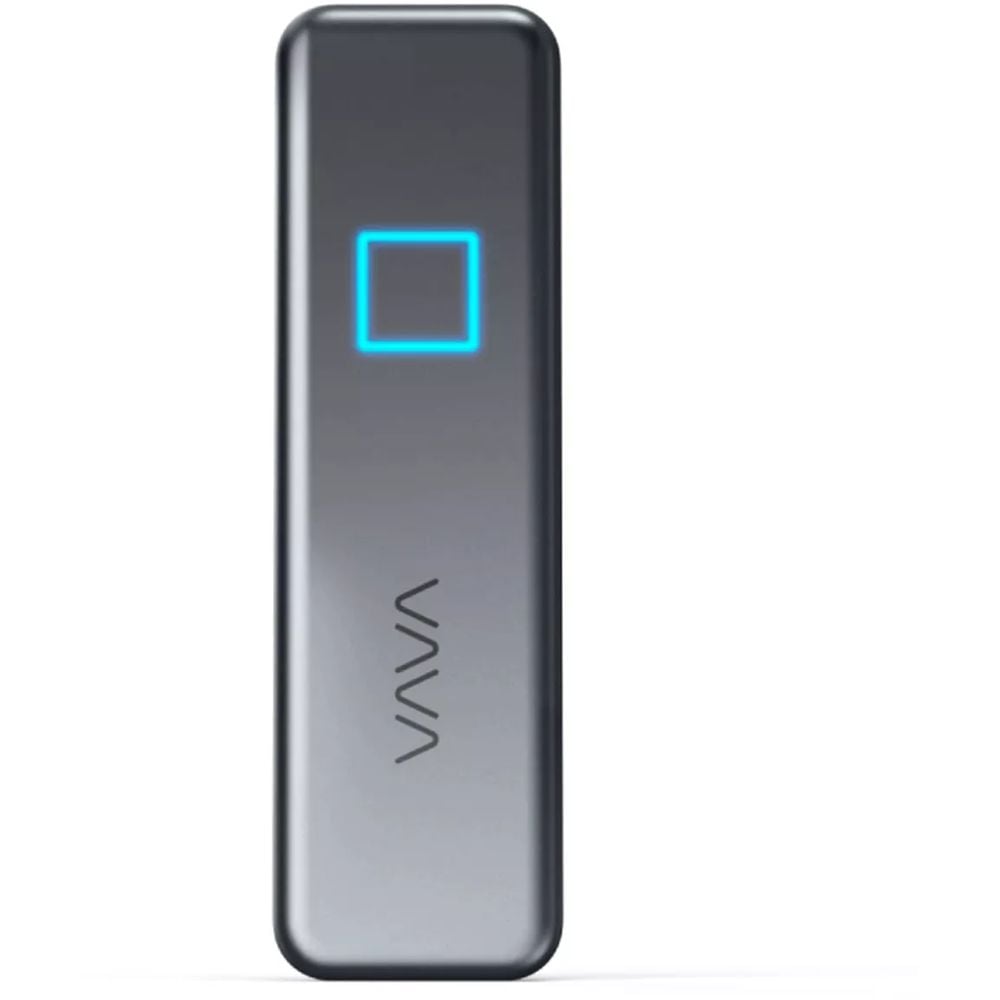 VAVA 512 جيجا بايت خارجي SSD مع مؤشر LED مقاوم للصدمات مع تشفير بصمات الأصابع 40 ميجا بايت / ثانية سرعة نقل لجميع الأجهزة - رمادي / أسود