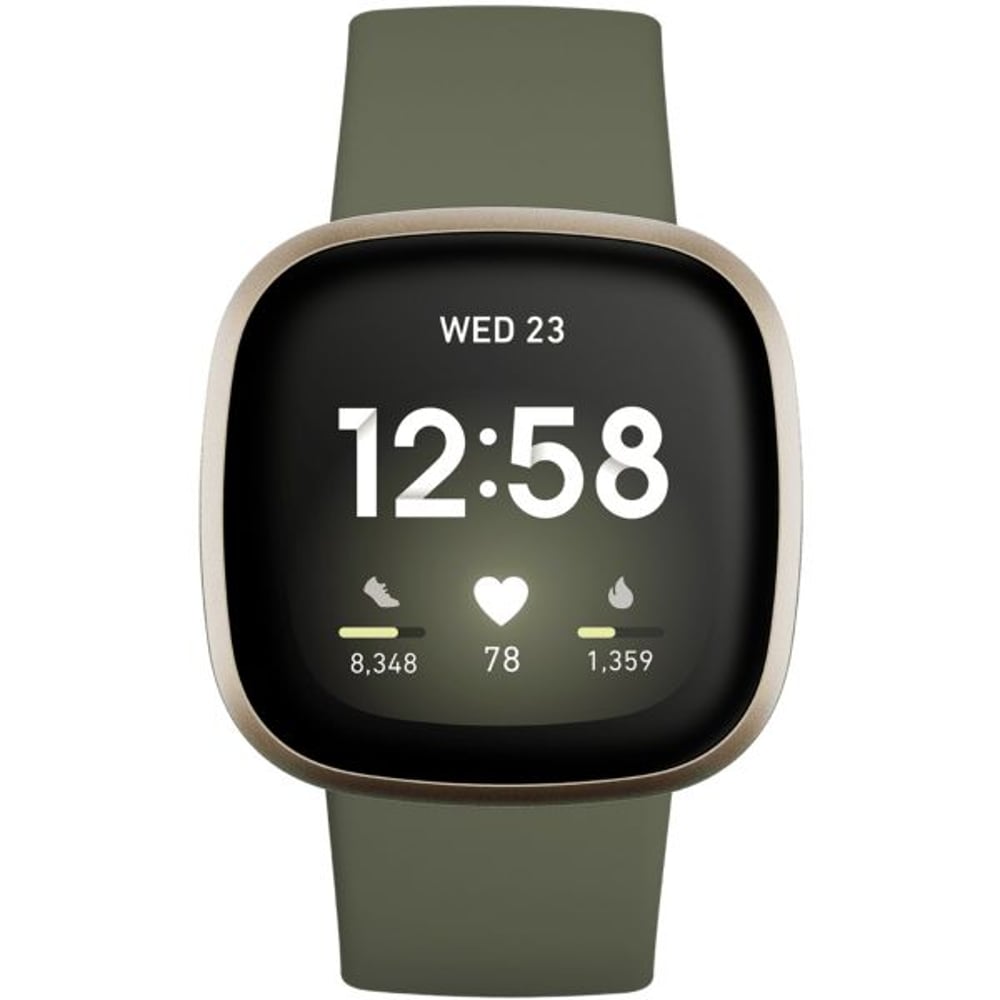 Fitbit FB511GLOL Versa 3 Smartwatch Soft Gold Aluminum/Olive