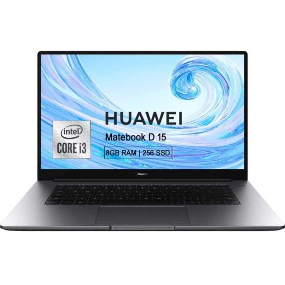 Huawei MateBook D15 (2019) Laptop - 10th Gen / Intel Core i3-10110U / 15.6inch FHD / 8GB RAM / 256GB SSD / Shared Intel UHD Graphics 620 / Windows 10 Home / English & Arabic Keyboard / Space Grey / Middle East Version - [BOHRB-WAI9A]