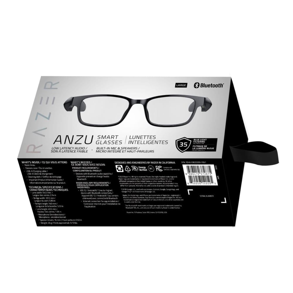 Buy Razer Anzu – Smart Glasses (rectangle Blue Light + Sunglass L ...