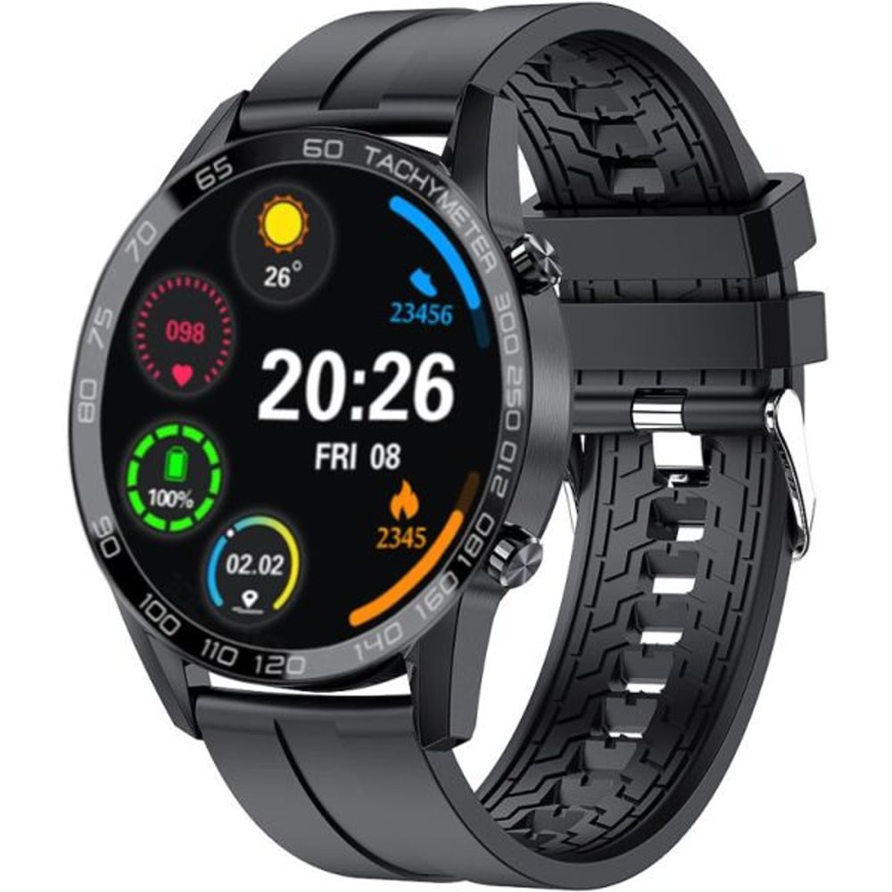 Xcell Classic-3Talk Smart Watch Black With Black Silicon Strap