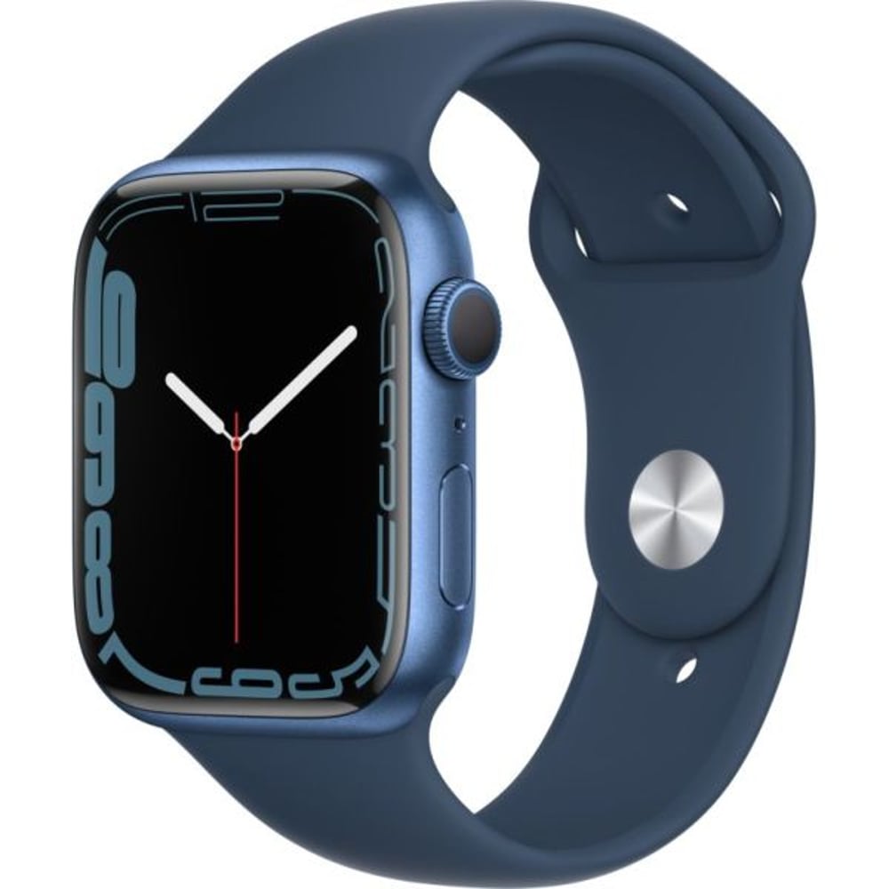 Apple Watch Series 7 GPS, 41mm Blue Aluminium Case with Abyss Blue Sport Band – Middle East Version