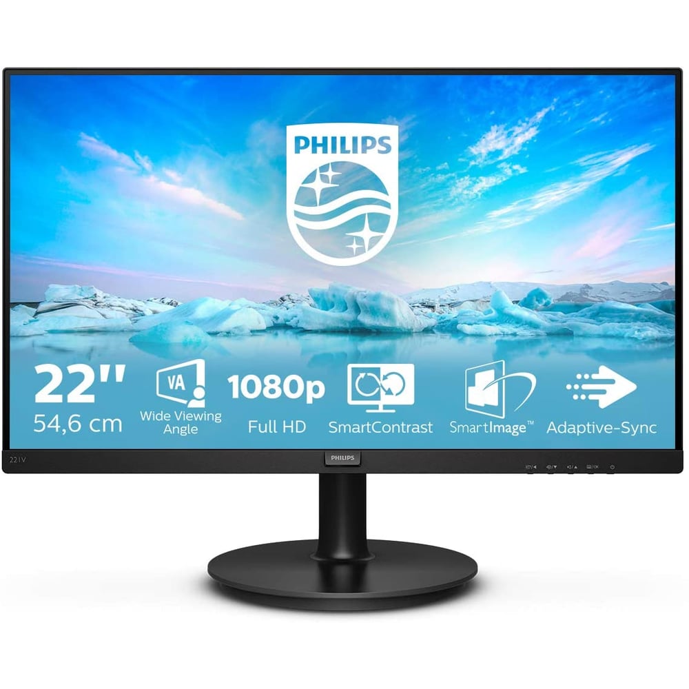 Philips 221v8-22 Inch Fhd Monitor, 75hz, 4ms, Va, Hdmi/vga