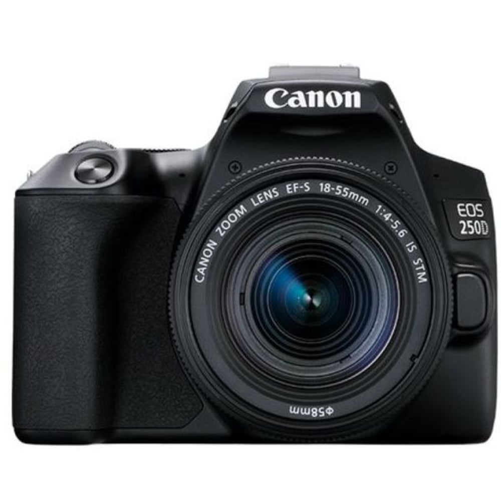 Canon EOS250D EFS 18-55 Digital SLR Camera Body Black With Canon 75-300 EU26 Camera Lens