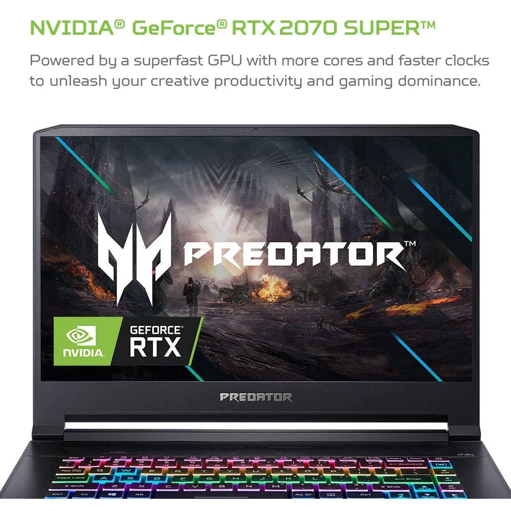 Acer Predator Triton 500 (2020) Gaming Laptop - 10th Gen / Intel Core i7-10750H / 15.6inch FHD / 16GB RAM / 1TB SSD / 8GB NVIDIA GeForce RTX 2070 Super Graphics / Windows 10 Home / Black - [PT515-52-73L3]
