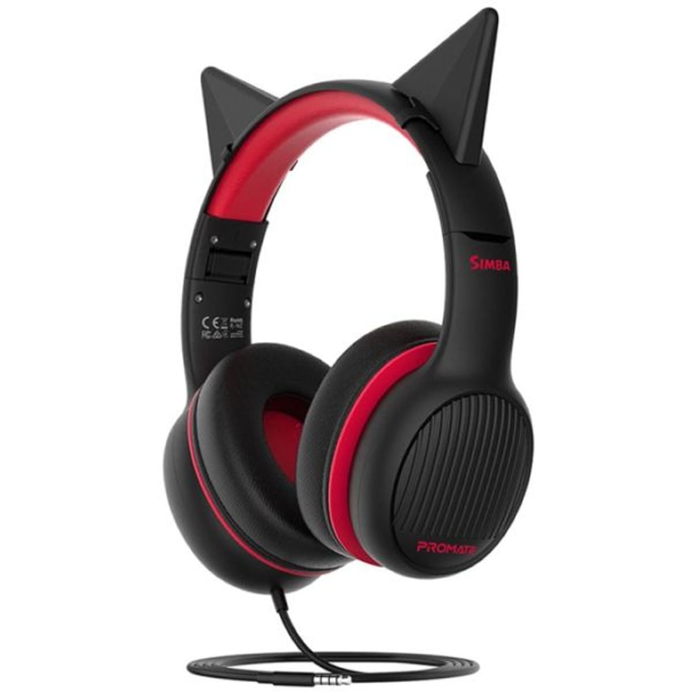 Promate Simba Wired On Ear Headset Onyx Black