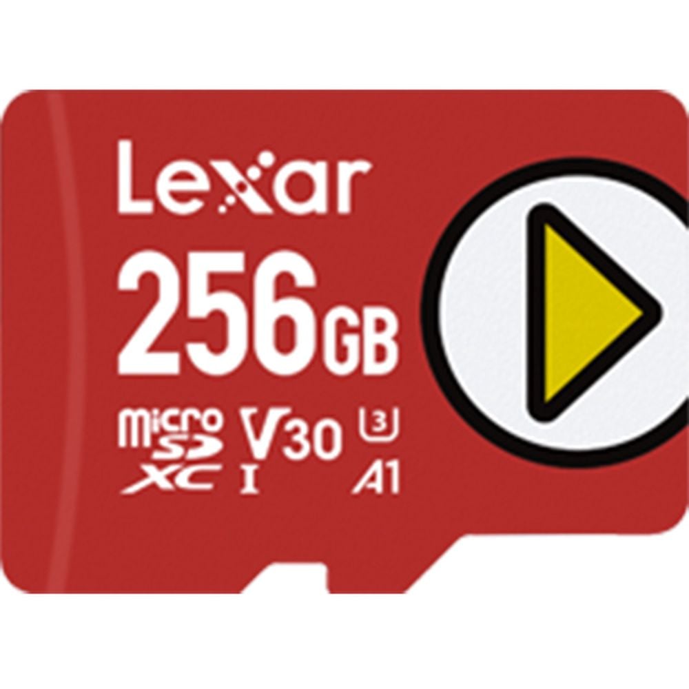  ليكسار بلاي مايكرو SDXC بطاقة ذاكرة سعة 256 جيجابايت لون أحمر LMSPLAY256G-BNNNG