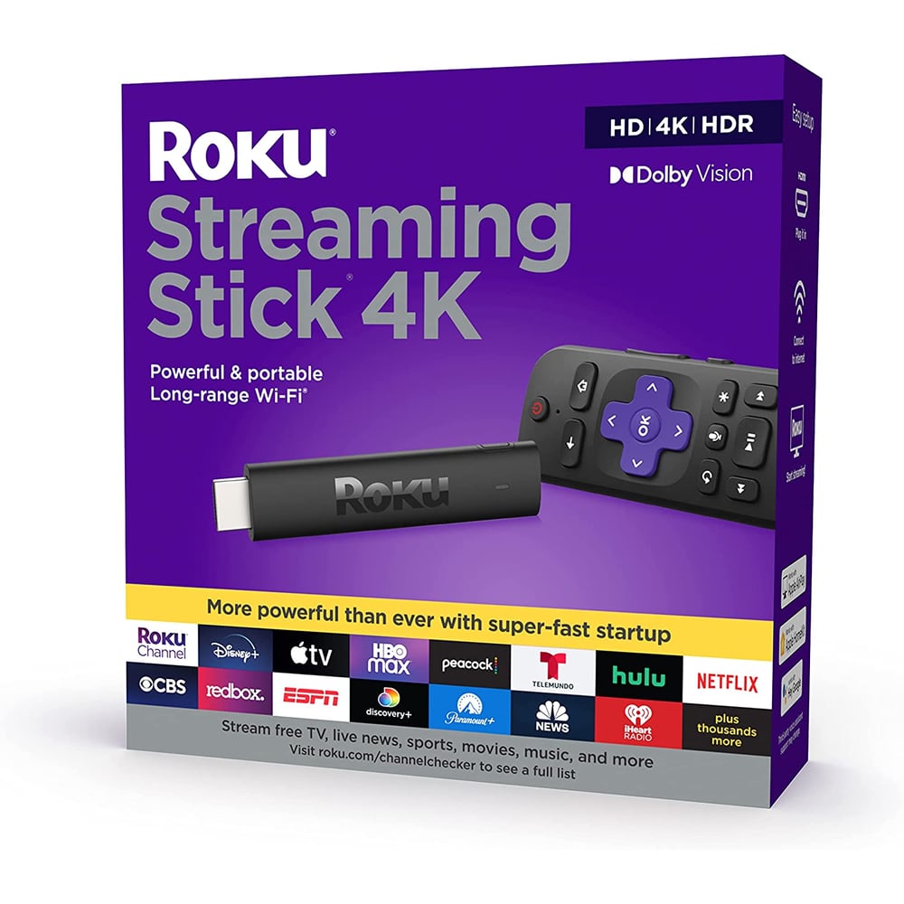 Roku Streaming Stick 4k 2021 Streaming Device 4k/hdr/dolby Vision With Voice Remote And Tv Controls - Black