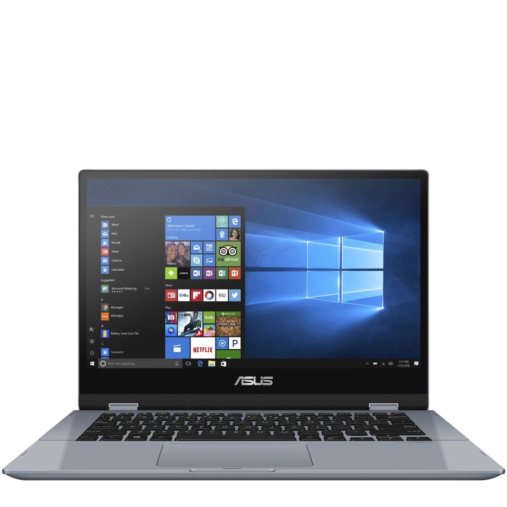 ASUS Vivobook Flip 14 TP412FA-EC404T Touch Laptop - Core i3 2.1GHz 4GB 256GB Win10 14inch FHD Grey English/Arabic Keyboard with Stylus Pen