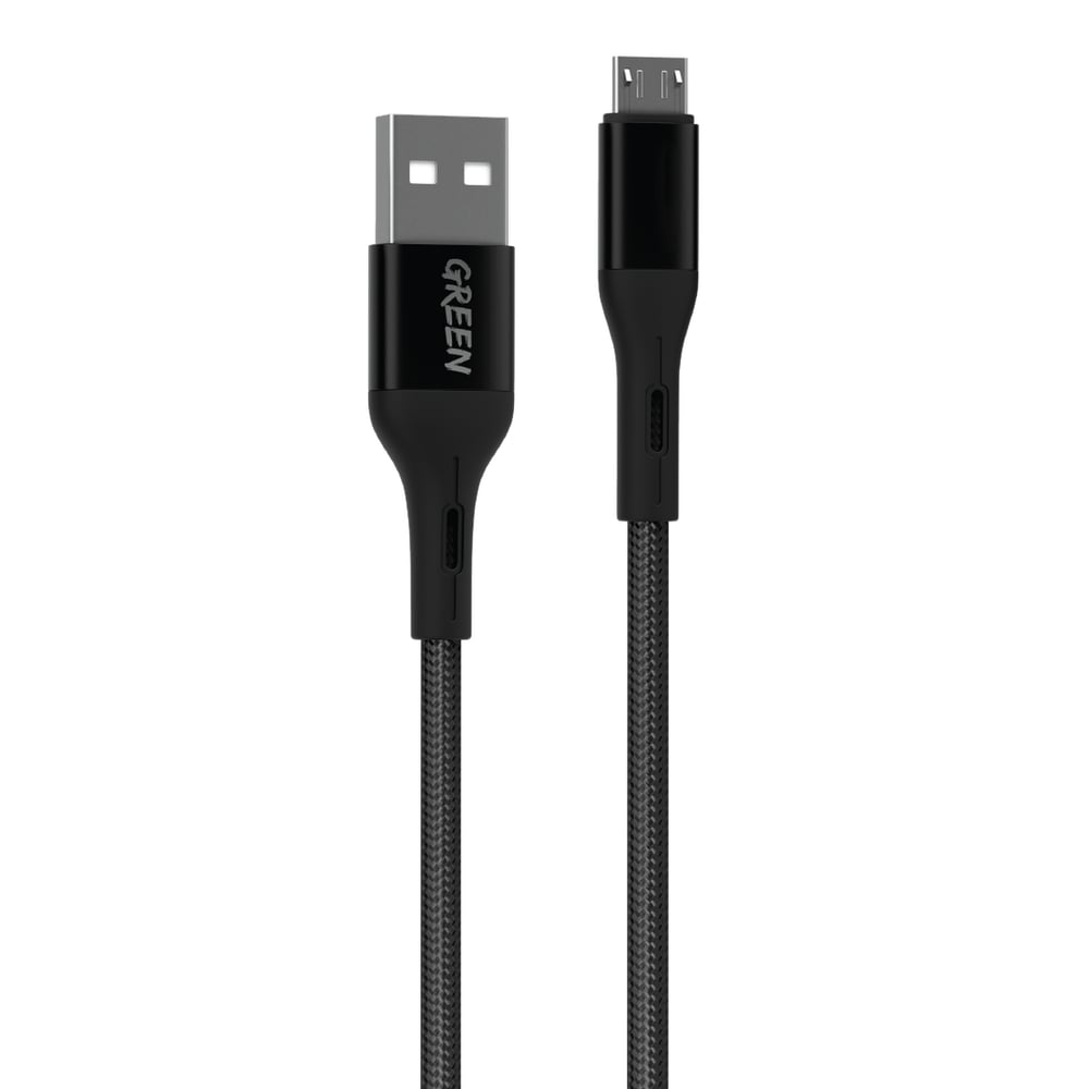Green Lion Charging Cable, Braided Usb-a To Micro Usb Cable 2a, Data Charing Line Usb Cords, Fast Charger Cable, Ultra-fast Sync Charge Cable, Over-current Protection Compatible For Micro Devices Black - 3 M